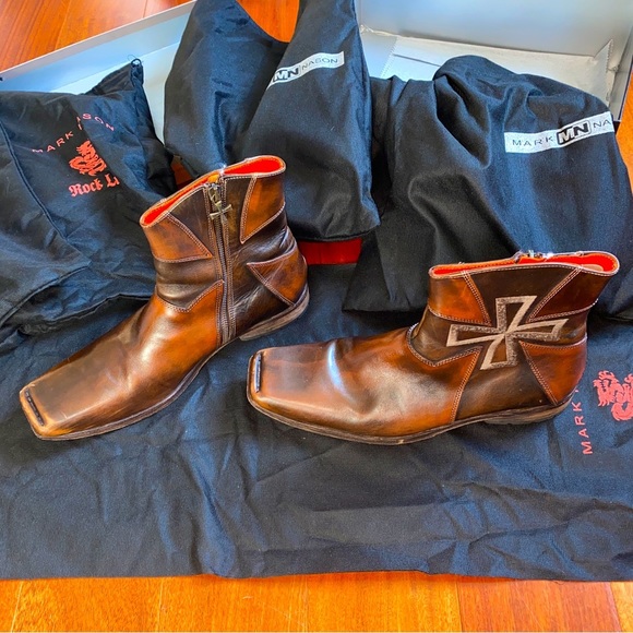 Mark Nason Other - Mark Nason Capone Men’s Distressed Leather Zip Boots US Size 9.5 made in Italy​